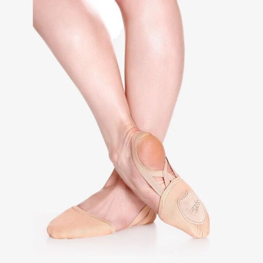 So Danca Womens Malibu BA41 Stretch Canvas Half Sole Shoes Size L Sand Dance NEW